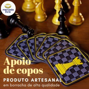 Apoio de copos artesanal em borracha, no Mercado Livre